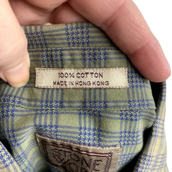 Stone Work green plaid, button-down long-sleeve shirt, size Small - Picture 6 of 6